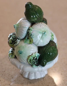 Vintage Mid-Century Majolika Endstück Topiary Herzstück Italien Zwiebel Artischocke Mini - Bild 1 von 8