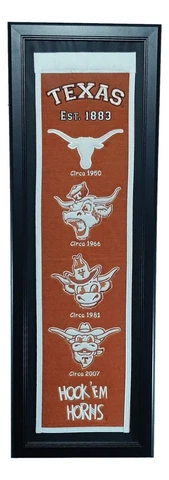 University Of Texas Longhorns UT Framed Felt Heritage Logo Banner 32" x 12" Cover