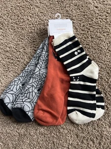 Gymboree Boys Halloween Spiders Pumpkin 3 Pack Socks NWT M 7-8 - Picture 1 of 1