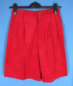 VTG RUSS Slouchy Shorts BAGGY HI-RISE Red Corduroy PLEATED FRONT Elastic Back 10 - Picture 1 of 4