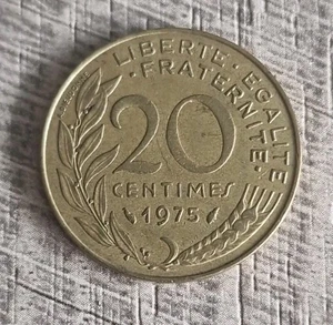 20 Centimes French 1975 Circulated Coin - Picture 1 of 2