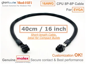 ⚡️UPgrading-16AWG CPU 8P Cable for EVGA G2 G3 G5 G+ P2 P3 P5 P+ T2-📏40cm / 16" - Picture 1 of 7