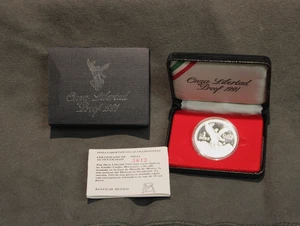 1991 Silver 1 oz .999 Proof Libertad, 1 Onza Plata Pura W/CASE & COA. NO RSRV! - Picture 1 of 9