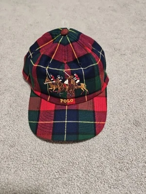 Polo Ralph Lauren Men's Plaid Triple Pony Graphic Chino Hat NWT  - Image 1 of 4