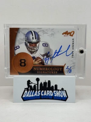 2017 Leaf Q #NU-TA1 Troy Aikman Numerology Signatures Autograph /8 - Image 1 of 2