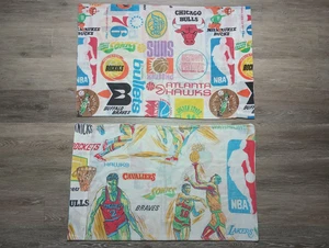 VTG 1970’s NBA Pillowcase set Basketball Vintage Team Logos Sonics Suns Knicks - Picture 1 of 5