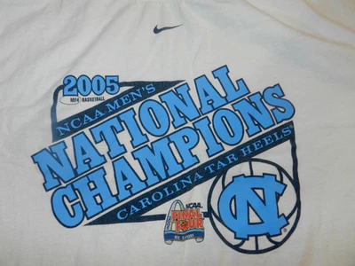 Nike 2005 North Carolina Tar Heels Basketball Champions T Shirt Roomy Men's L - Image 1 of 4