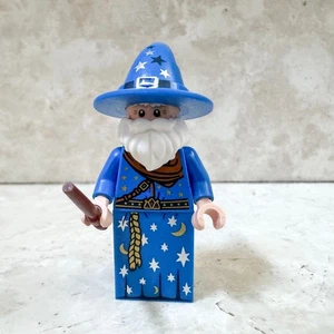 LEGO Castle Fantasy Mago Stregone Magia Tunica Cappello Barba Wizard Minifigure - Foto 1 di 1