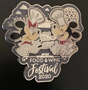 Disney Pin 25th Anniversary EPCOT Food & Wine Festival Chef Mickey & Minnie 2020 - Picture 1 of 3
