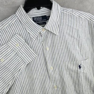 Polo Ralph Lauren Men's Crane Stripe Button Down Shirt Linen Cotton XL - Image 1 of 4