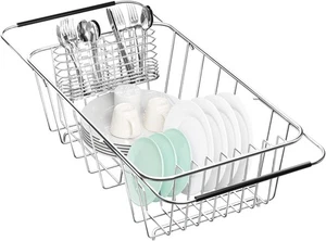 Kleines Abtropfgestell in Spüle verstellbar, ausziehbar Edelstahl Metall... - Bild 1 von 7