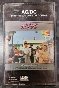 AC/DC Dirty Deeds Done Dirt Cheap Cassette Atlantic CS 16033 1976 - Picture 1 of 3