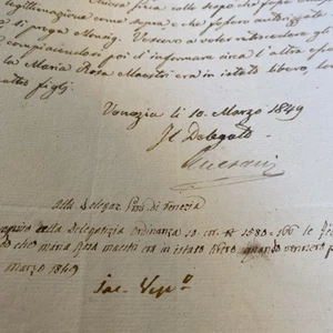 Autografo Giovanni Francesco Avesani Presidente Repubblica San Marco 1848 - Foto 1 di 3