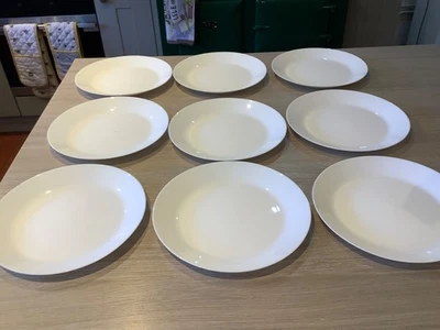 Set of 9 IKEA OFTAST White Plates Tempered Glass Dinner Plates 24cms/9.5” - Image 1 of 2