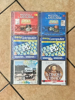 Lotto 6 CD ROM Enciclopedie Rizzoli Larousse Umberto Eco Cesena PC Vintage - Immagine 1 di 4