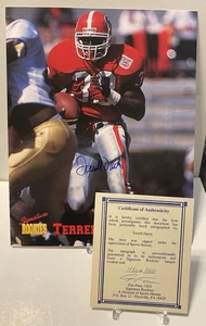 1995 SIGNATURE ROOKIES TERRELL DAVIS RC AUTO AUTOGRAPH 8x10 PHOTO W/ COA #d/3500 - Picture 1 of 6