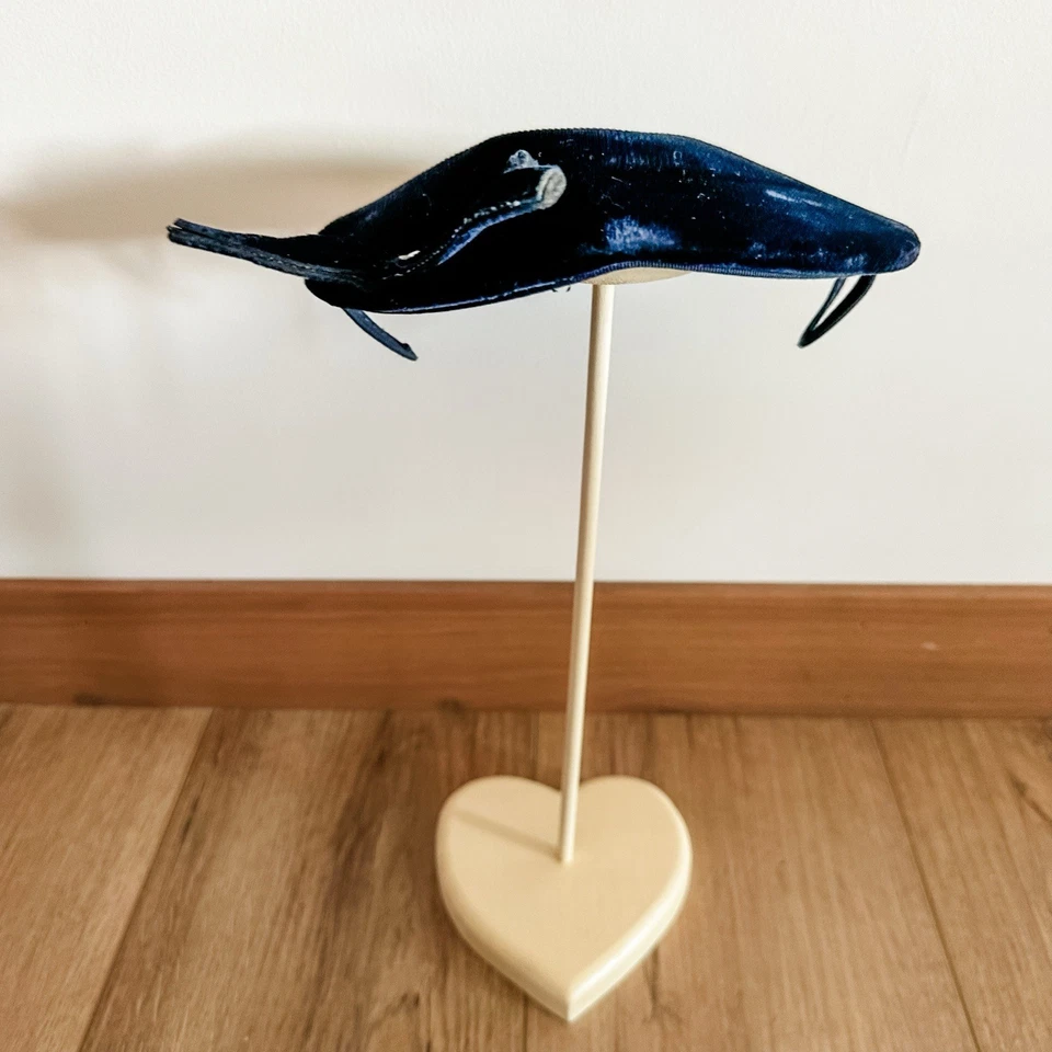 Винтажный 50-х женщин синий бархат шляпа Fascinator волос изделие бант похороны свадьбы - Изображение 1 из 4