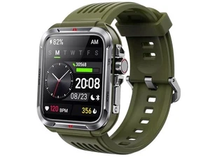 Smart Watch Men Metal Frame 1.8" Alexa Fitness Tracker IP68 iOS/Android Green - Picture 1 of 5