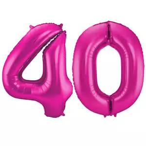 Folienballon 86 cm PINK Zahl 40 Zahlenballon Luftballon Geburtstag Helium - Imagen 1 de 3