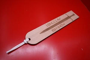 Wooden Bookmarks Game Of Thrones Long Claw Sword Jon Snow Wolfs Head - Picture 1 of 6