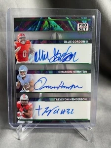 2024 Pro Set Pure OMARION HAMPTON TREVEYON HENDERSON GORDON Triography AUTO /10 - Picture 1 of 2