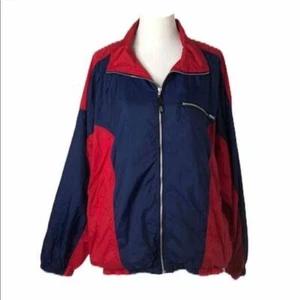 Chaqueta cortavientos Nike para hombre XL clásica roja azul cremallera completa atlética - Imagen 1 de 7