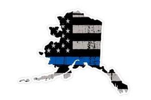 Alaska State (V4) Thin Blue Line Vinyl Decal Sticker Car Laptop Window Cop - Picture 1 of 1