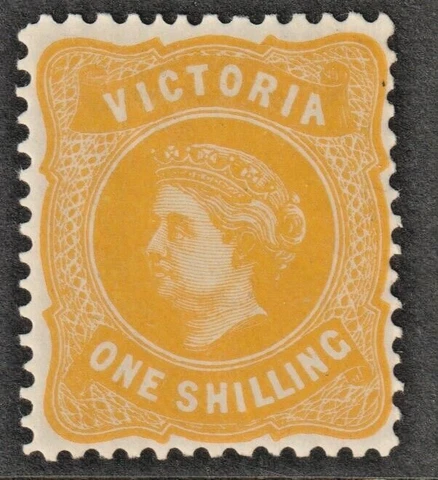VICTORIA - 1/- Orange (Watermark V over Crown p12 1/4) *MINT HINGED* Cover