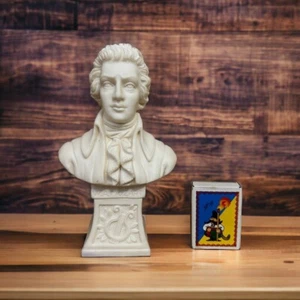 Busto de Mozart, compositor ruso, estatua de músico, colección de decoración del hogar, antiguo - Imagen 1 de 10