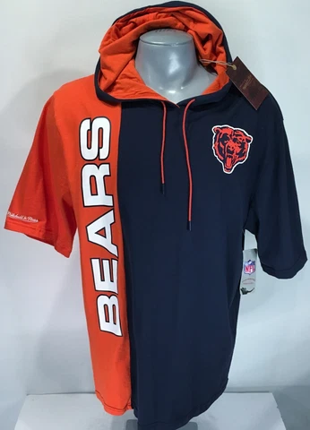 Chicago Bears XL Short Sleeve NWT Split Color Hoodie Mitchell & Ness - New Cover
