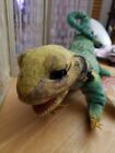 Folkmanis Plush Full Body Yellow Green Spotted Collared Lizard Hand Puppet