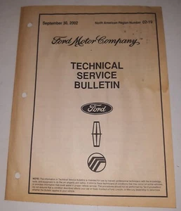 Ford Motor Company Technical Service Bulletin September 30, 2002 02-19 - Picture 1 of 4