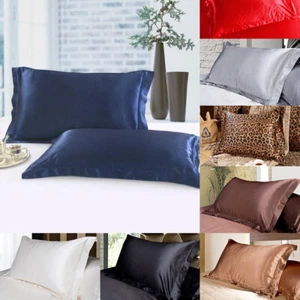 Home Lithe Queen Standard Smooth Silk Satin Sheet Pillow Case Cover Pillowcase - Picture 1 of 11