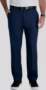 Haggar Cool 18 PRO klassische Passform flache Hose vorne marineblau 4-Wege Stretch Herrengrößen - Bild 1 von 2