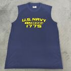 Navy Midshipmen Shirt US Navy Under Armour HeatGear Sleeveless Blue Men Medium