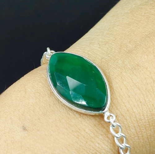VALENTINO Bracciale in argento sterling 925 con pietre preziose marchesa granato verde naturale