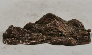 Raro Chino Antiguo Bronce Paisaje Estatua Mesa Decoración Hogar - Imagen 1 de 6