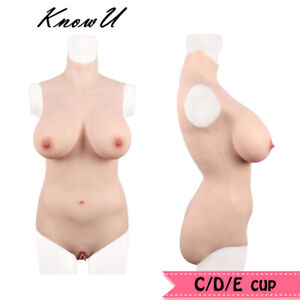 KnowU Silicone Breast Forms Triangle Siamese Fake Boobs Crossdresser Cosplay
