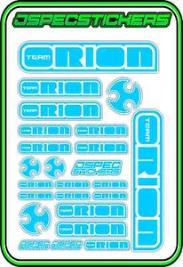 TEAM ORION RC STICKERS ESC MOTOR BRUSHLESS VORTEX CAR BUGGY JSPEC LIGHT BLUE W - Picture 1 of 8