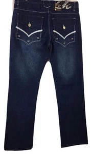 Pantalones de mezclilla para hombre Knockout azules con costuras blancas en el bolsillo trasero algodón talla 36 - Imagen 1 de 6