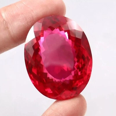 Burma Pigeon Blood Red Ruby 50+ Ct Cushion Natural Certified Unheated Gemstone - Image 1 of 4