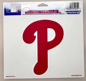 Philadelphia PHILLIES P Logo 6" Clear Vinyl Decal Car Window Sticker MLB - Picture 1 of 1