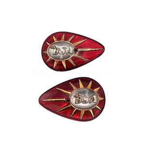 PAAR BSA TRÄNE TROPFEN KRAFTSTOFFTANKABZEICHEN A65 A50 - UK GELIEFERT - Bild 1 von 2