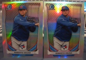 (2) LOTE RC ROBERT OSUNA 2014 REFRACTORES CROMADOS BOWMAN #CTP-86 TORONTO BLUE JAYS - Imagen 1 de 1