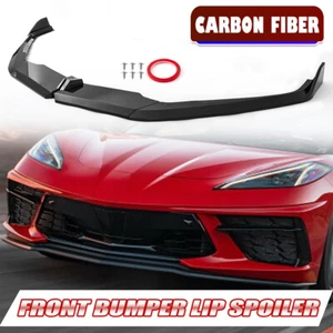 For 2020-up Corvette C8 Z51 STG 3 Winglet Carbon Fiber Front Bumper Lip Splitter - Picture 1 of 12