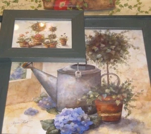 Print Primitive Folk Art Botanical Realism Green Frame LaPoint ~ U-Choose VGC - Picture 1 of 6