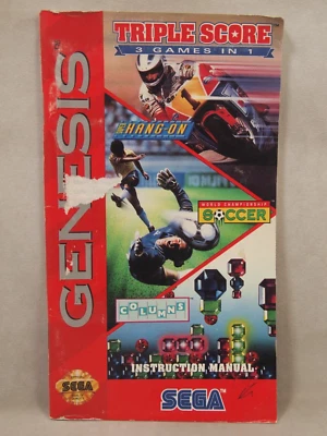 Triple Score: 3 Games in 1 (SEGA Genesis) Authentic MANUAL ONLY - Image 1 of 4