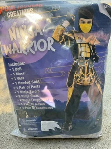 Boys Ninja Fancy Dress Costume Outfit Samurai Warrior Karate Medium 8-10 - Picture 1 of 1