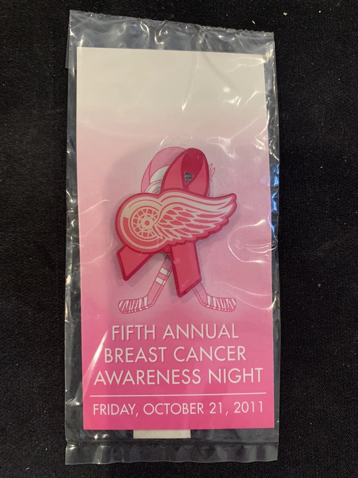 Detroit Red Wings Pink Ribbon Pin - Image 1 of 1
