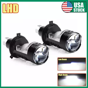 2x Mini Bi-LED Projector Lens 100W 12000LM Hi-Lo For H4 Headlight Retrofit LHD - Picture 1 of 13